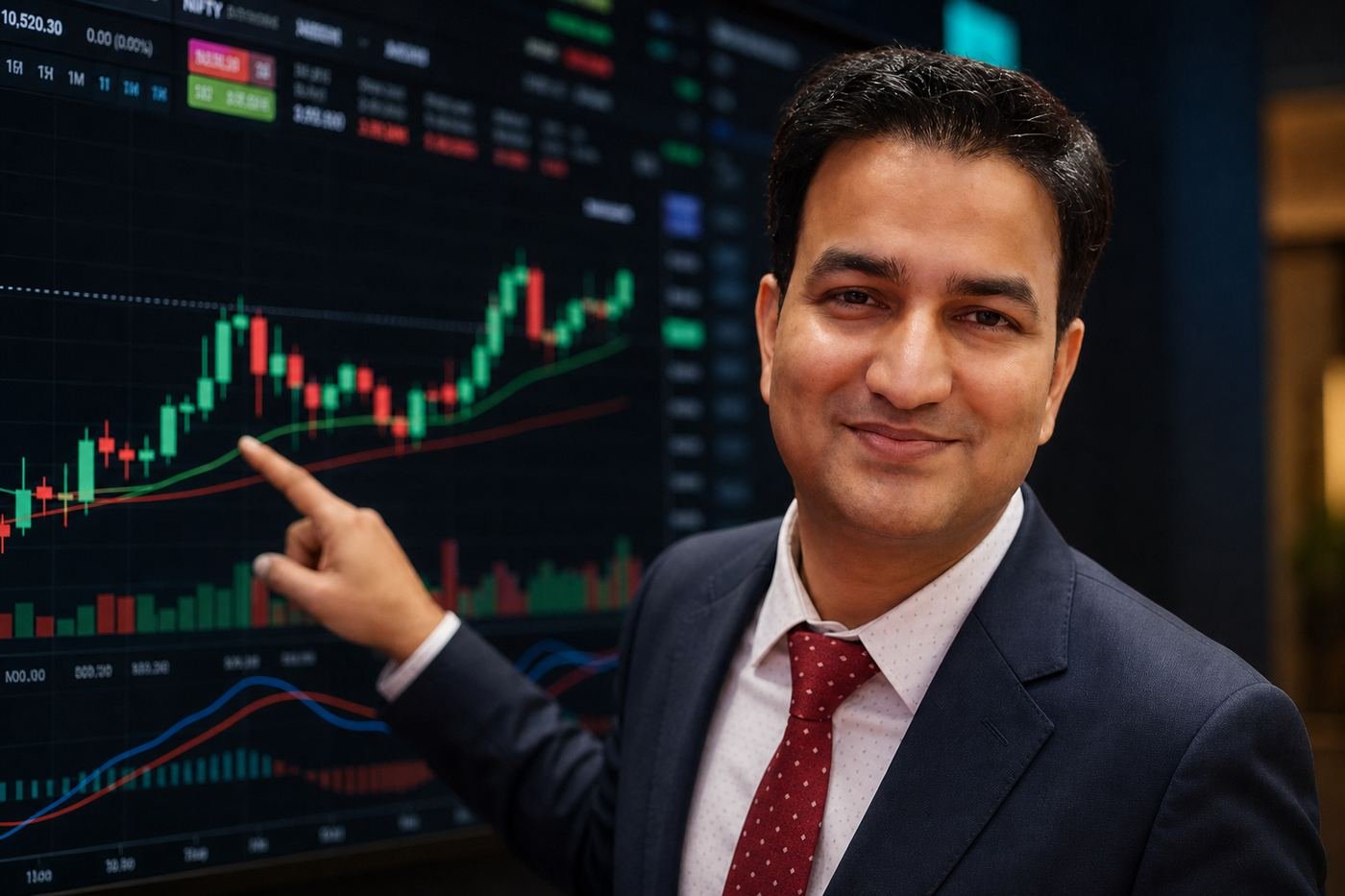 Amit Guruh Sachdeva with Nifty 50 chart